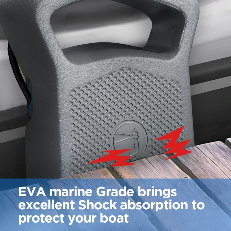 Sebnux Portable Boat Fender Boat Bumper for Docking Portable EVA Pontoon Boat Fender Pontoon Boat Fender Ideal for Fishing Boat  Pontoon Boat  PWC and Jet Ski (Grey Shield Shape 1Pack) - Image 2
